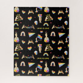 LGBTQ Rainbow Pride Pattern Jigsaw Puzzle