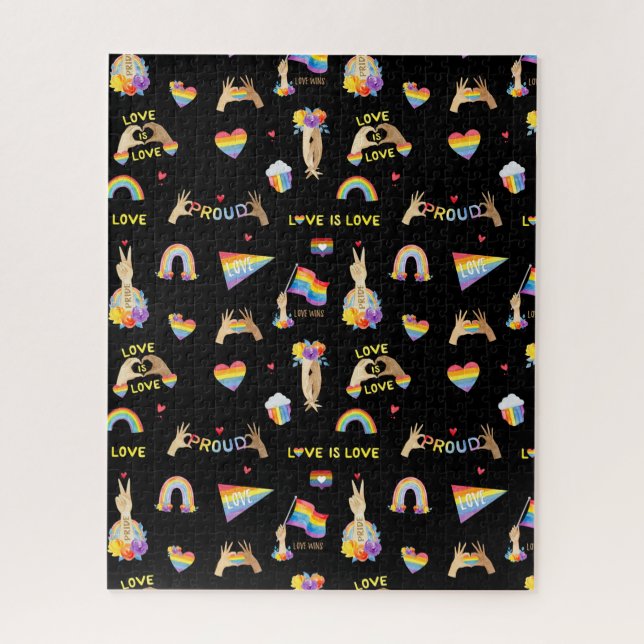 LGBTQ Rainbow Pride Pattern Jigsaw Puzzle (Vertikal)