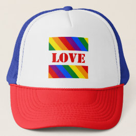 LGBTQ+-Rainbow-quadratische Liebe für den Monat Pr Truckerkappe