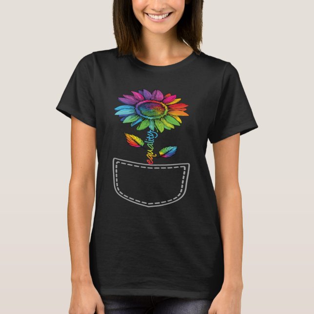 LGBTQ Rainbow Sonnenblumen Gay Liebe Pride Equal F T-Shirt (Vorderseite)