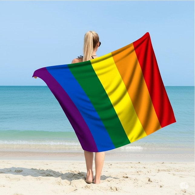 LGBTQ+-Rainbow-Streifen Strandtuch (Von Creator hochgeladen)