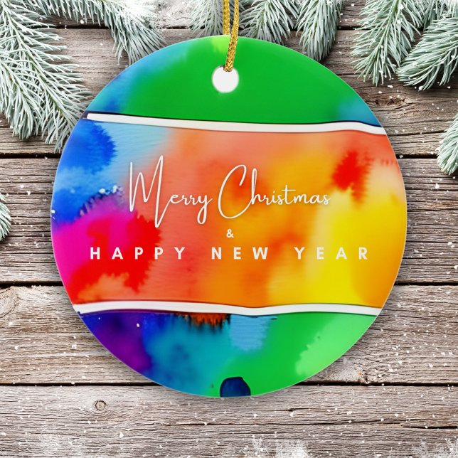 LGBTQ Rainbow Weihnachtsfeiertag Keramik Ornament (Von Creator hochgeladen)