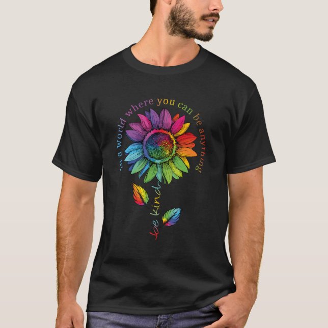 Lgbtq Rainbow World Blume Prix gleich T-Shirt (Vorderseite)