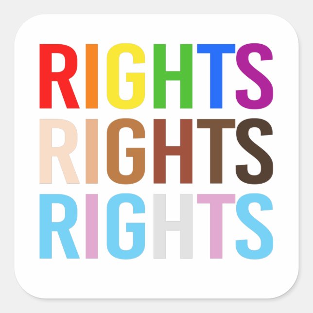 LGBTQ+-Rechte Quadratischer Aufkleber (Vorderseite)