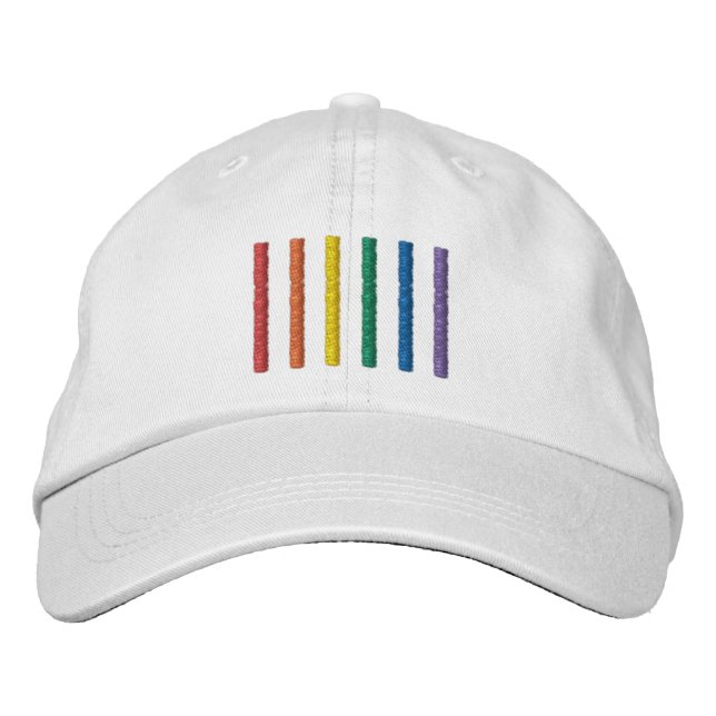 LGBTQ+ Regenbogen bestickte Baseballkappe (Vorderseite)