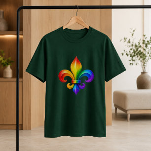 LGBTQ Regenbogen Flor De Lis T-Shirt