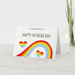 LGBTQ Regenbogen & Herzen Alles Gute zum Vatertag Karte