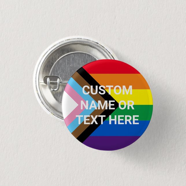Lgbtq Regenbogen Inklusives Diversity Gay Flag ben Button (Vorne & Hinten)