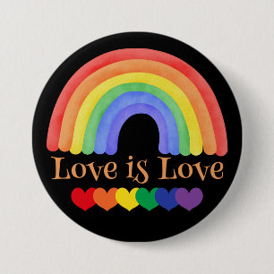 LGBTQ Regenbogen Liebe ist Liebe Bunt  Button