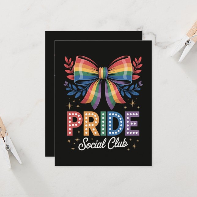 LGBTQ-Regenbogen-Schleife Einladung (Vorderseite/Rückseite Beispiel)