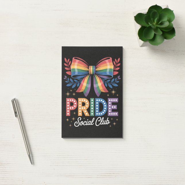 LGBTQ-Regenbogen-Schleife Post-it Klebezettel (Büro)