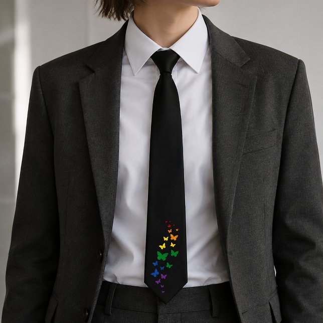 LGBTQ Regenbogen-Schmetterlingspfad Krawatte (Von Creator hochgeladen)