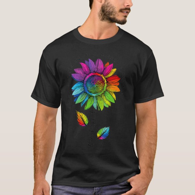LGBTQ-Regenbogen-Sonnenblumen-Weltpreis der Blume T-Shirt (Vorderseite)