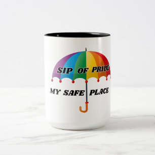 LGBTQ REGENBOGEN STOLZ MEIN SICHERER ORT 15 OZ. ZWEIFARBIGE TASSE