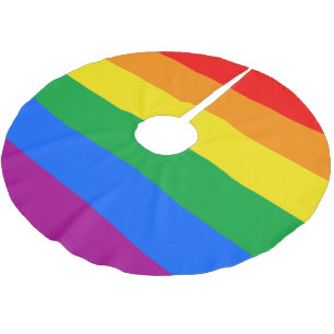 LGBTQ+ Regenbogen-Stolzflagge Polyester Weihnachtsbaumdecke