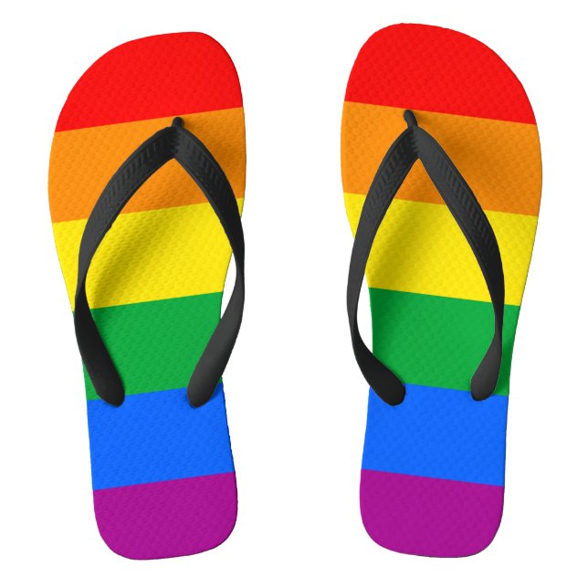 LGBTQ+-Regenbogenfarben Flip Flops (Fußbett)