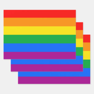 LGBTQ+-Regenbogenfarben Geschenkpapier Set