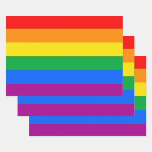 LGBTQ+-Regenbogenfarben Geschenkpapier Set (Set)