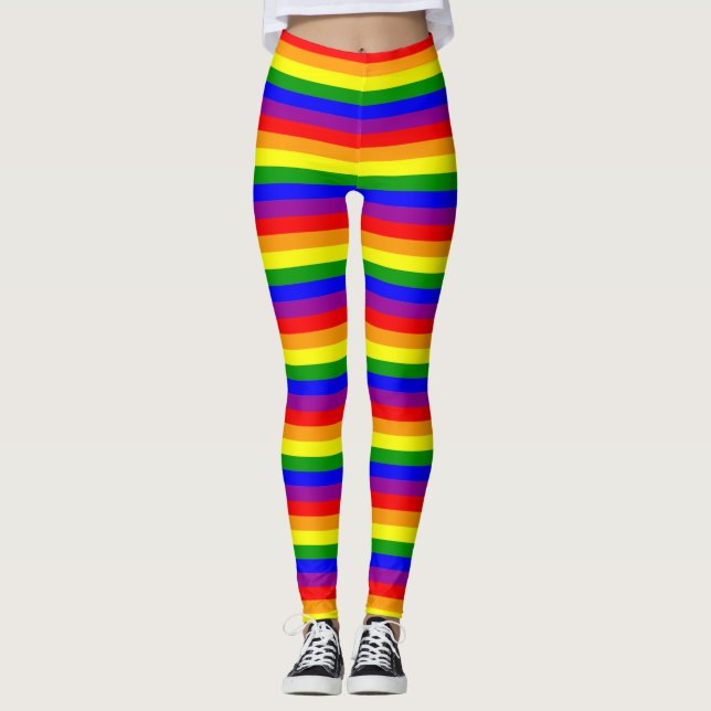LGBTQ+-Regenbogenfarben mit dem Flag Leggings (Vorderseite)
