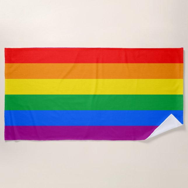 LGBTQ+-Regenbogenfarben Strandtuch (Vorderseite)