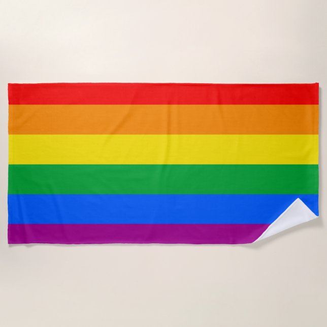 LGBTQ+-Regenbogenfarben Strandtuch (Vorderseite)