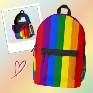 LGBTQ+-Regenbogenfarbenstreifen für den Monat der Bedruckter Rucksack