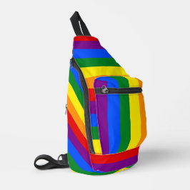LGBTQ+-Regenbogenfarbenstreifen für den Monat der  Crossbody Bag