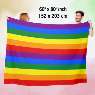 LGBTQ+-Regenbogenfarbenstreifen für den Monat der Fleecedecke