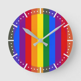 LGBTQ+-Regenbogenfarbenstreifen für den Monat der  Runde Wanduhr