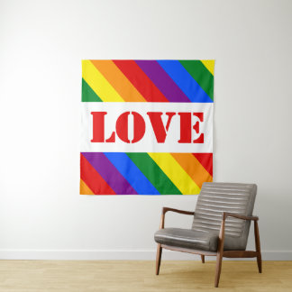 LGBTQ+-Regenbogenfarbenstreifen für den Monat der  Wandteppich