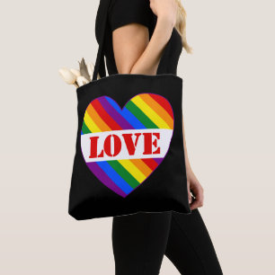 LGBTQ+ Regenbogenflagge Liebe Herz schwarz -