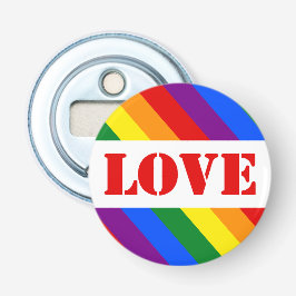 LGBTQ+-Regenbogenflagge mit Liebe für den Monat Mä Flaschenöffner