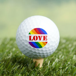 LGBTQ+-Regenbogenflagge mit Liebe für den Monat Mä Golfball