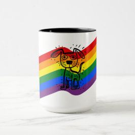 LGBTQ+-Regenbogenflagge mit Niedlicher Tasse für H