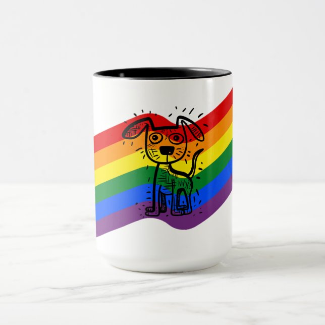 LGBTQ+-Regenbogenflagge mit Niedlicher Tasse für H (Zentrum)