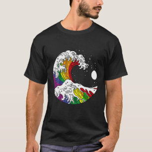 LGBTQ-Regenbogenflagge Que Gay Japanisch Groß T-Shirt
