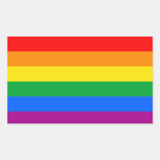 LGBTQ+-Regenbogenflagge Rechteckiger Aufkleber (Vorderseite)