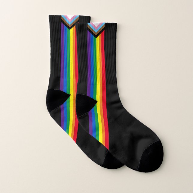 Lgbtq Regenbogenlauf Gay Pride-Fahne schwarz Socken (Paar)