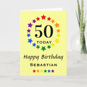 LGBTQ-Regenbogenstars - 50 heute oder jeden Geburt Karte