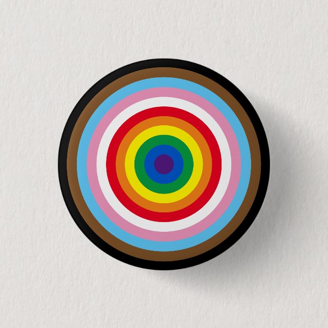Lgbtq Regenbogenstreifen Bullseye Gay Pride Fahne  Button (Vorderseite)
