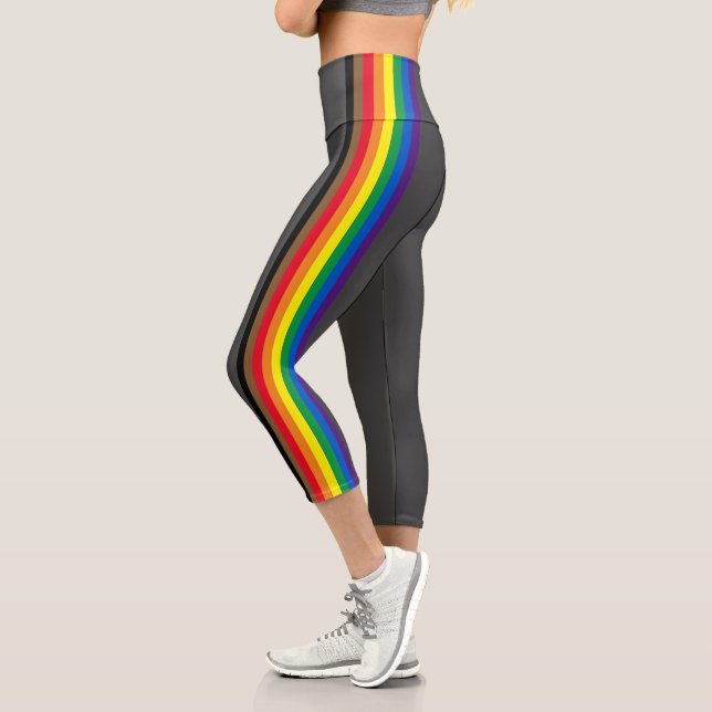 Lgbtq Regenbogenstreifen Gay-Philly-Stolly-Fahne g Capri Leggings (Links)