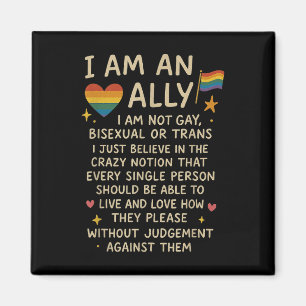 LGBTQ Retro Ich bin ein Verbündeter Ich bin nicht Magnet