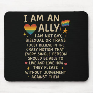 LGBTQ Retro Ich bin ein Verbündeter Ich bin nicht  Mousepad