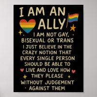 LGBTQ Retro Ich bin ein Verbündeter Ich bin nicht