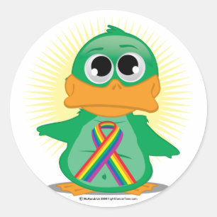LGBTQ-Ribbon-Duck Runder Aufkleber