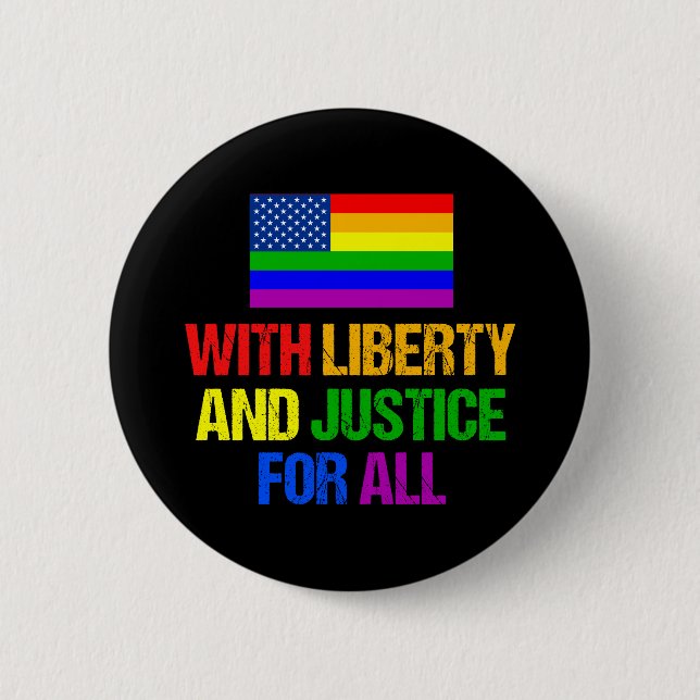 LGBTQ Rights Rainbow American Flag Gay Pride Button (Vorderseite)