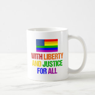 LGBTQ Rights Rainbow American Flag Gay Pride Kaffeetasse