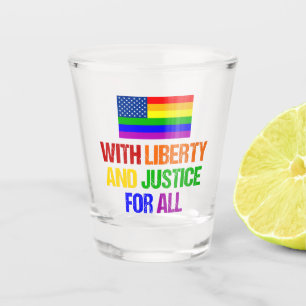 LGBTQ Rights Rainbow American Flag Gay Pride Schnapsglas