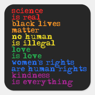 LGBTQ Rights Science ist die wahre Liebe der Liebe Quadratischer Aufkleber