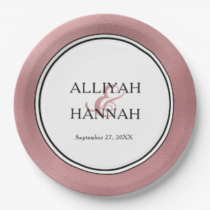 LGBTQ Rose Gold Moderne Hochzeitspapierplatte Pappteller